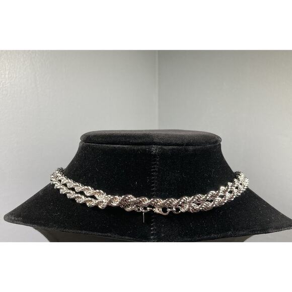 Vintage Monet Thick Rope Chain Necklace in Silver Tone 30” Inch Length Signed - Picture 3 of 8